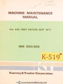 Kearney & Trecker-Kearney Trecker MM200 600, Machine Center Maintenance Manual 1977-MM200-MM600-01